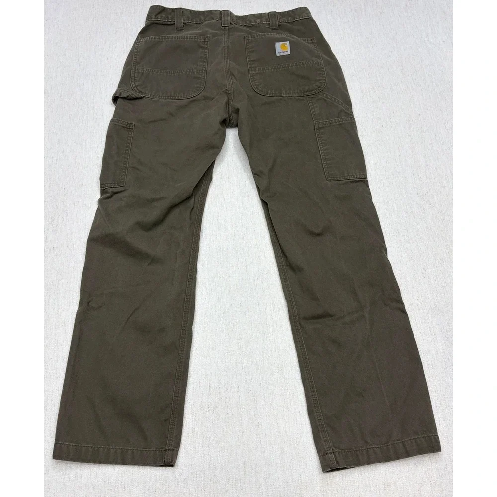 Carhartt Carpenter Pants Mens 34x30 Olive Green Relaxed Fit B324-DFE Nice!